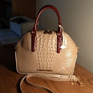 Brahmin Tan/Brown Croc embossed Bag